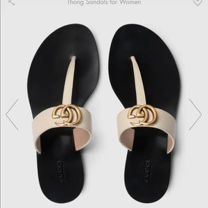 Gucci Leather Thong Sandal with Double G